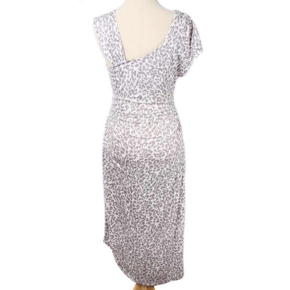 ECOSKIN White & Gray Animal Print Hi Low Fitted Sheath Dress Size M - Picture 4 of 6